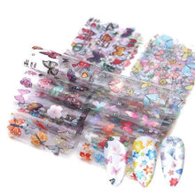Load image into Gallery viewer, Mix Nail Art Transfer Foil Sticker Angles Decoration Nail Art Decals Design For Nails Wraps Follie Nail Foil Transfer Sticker Kit, Nail Art Decals Nail Foil Glass Paper Nail Decals Nail Wraps for Nail Art Decorations Supplies