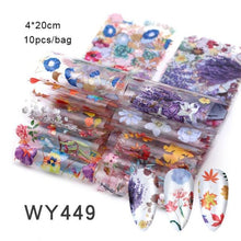 Load image into Gallery viewer, Mix Nail Art Transfer Foil Sticker Angles Decoration Nail Art Decals Design For Nails Wraps Follie Nail Foil Transfer Sticker Kit, Nail Art Decals Nail Foil Glass Paper Nail Decals Nail Wraps for Nail Art Decorations Supplies