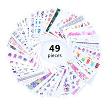 Load image into Gallery viewer, Mixed Designs Water Nail Stickers Decals Dream Catcher Transfer Tip Watermark Flora Painting Slider Manicure Decoration Girls Manicure Decoration Nail Art Supplies 3D Self-Adhesive Nail Decals Designer Nail Stickers for Acrylic Nails