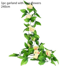 Load image into Gallery viewer, Modern Artificial Green Eucalyptus Leaves Garland Wisteria Rattan Fake Decor Silk Leaf Vines For Wedding Birthday Party Decor