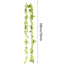 Load image into Gallery viewer, Modern Artificial Green Eucalyptus Leaves Garland Wisteria Rattan Fake Decor Silk Leaf Vines For Wedding Birthday Party Decor