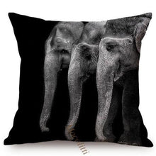 Load image into Gallery viewer, Modern Black And White Animals Portrait Photography Of Lion Zebra Elephant Tiger Pattern Sofa Pillow Cover Home Decor Square Cushions Cover 45x45cm