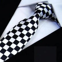 Load image into Gallery viewer, Modern Black And White Men Necktie Casual Business Meeting Formal Polyester Skinny Slim Necktie