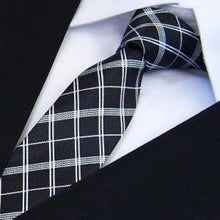 Load image into Gallery viewer, Modern Black And White Men Necktie Casual Business Meeting Formal Polyester Skinny Slim Necktie