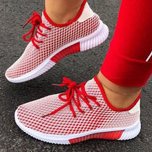 Load image into Gallery viewer, Modern Colorful Cool Sneaker Womens Lace Up Vulcanized Shoes Casual Flat Comfort Walking Running Shoes Light Mesh Tennis Casual Sneakers Fashion Design For Women