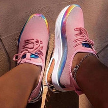 Load image into Gallery viewer, Modern Colorful Cool Sneaker Womens Lace Up Vulcanized Shoes Casual Flat Comfort Walking Running Shoes Light Mesh Tennis Casual Sneakers Fashion Design For Women