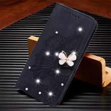 Load image into Gallery viewer, Modern Glitter Leather Flip Wallet Phone Case For iPhone 14 13 12 Pro Max 11 Shiny Green Butterfly Cover Glitter Flip Case Mobile Phone Case PU Leather Magnetic Case