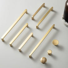 Load image into Gallery viewer, Modern Gold Knob Pure Copper Kitchen Cabinet Handles Cupboard Door Pulls Drawer Knobs Brass Furniture Handle Hardware Drawer Pulls Cupboard Knob For Kitchen Furniture Hardware