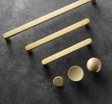 Load image into Gallery viewer, Modern Gold Knob Pure Copper Kitchen Cabinet Handles Cupboard Door Pulls Drawer Knobs Brass Furniture Handle Hardware Drawer Pulls Cupboard Knob For Kitchen Furniture Hardware