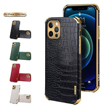 Load image into Gallery viewer, Modern Green Leather Case for iPhone 14 Pro Max Mini 13 11 Pro Max X XR XS Max 13 Mini Cases Luxury PU Leather Covers Luxury Cover Gold Edge for Women Girls Slim Leather Elegant Iphone Protective Cover