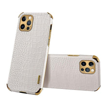 Load image into Gallery viewer, Modern Green Leather Case for iPhone 14 Pro Max Mini 13 11 Pro Max X XR XS Max 13 Mini Cases Luxury PU Leather Covers Luxury Cover Gold Edge for Women Girls Slim Leather Elegant Iphone Protective Cover