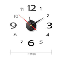 Load image into Gallery viewer, Modern Large 400mm 3D Mirror Surface Wall Clock 3D Wall Sticker Frameless Wall Clock 3D Wall Clock with Mirror Number Stickers for Home Office Decorations Home Office Room Wall Decor Home Decor Wall Clocks