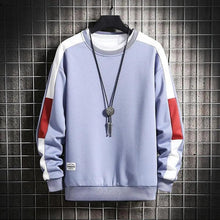 Load image into Gallery viewer, Modern Long Sleeve Sweatshirts Men New Fashion Color Casual Mens Casual O-Neck Patchwork Sweatshirt For Young Men Men Sweatshirt Streetwear Loose Solid Patchwork Pullover Sweatshirt
