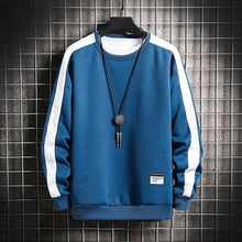 Load image into Gallery viewer, Modern Long Sleeve Sweatshirts Men New Fashion Color Casual Mens Casual O-Neck Patchwork Sweatshirt For Young Men Men Sweatshirt Streetwear Loose Solid Patchwork Pullover Sweatshirt