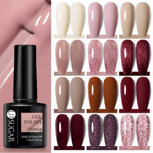 Load image into Gallery viewer, Modern Luxury Autumn Winter Womens Gel Polish Glossy Matte Diamond Effect Long Lasting Nail Art Sequins Design