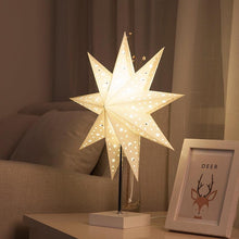 Load image into Gallery viewer, Modern Retro Led Table Lamp Desk Light Paper Star Wood Lamp Nordic Design Minimalist Bedside Living Room Bedroom Decor Cute Study Lamps for Bedroom Décor