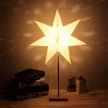 Load image into Gallery viewer, Modern Retro Led Table Lamp Desk Light Paper Star Wood Lamp Nordic Design Minimalist Bedside Living Room Bedroom Decor Cute Study Lamps for Bedroom Décor