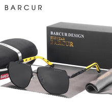 Load image into Gallery viewer, Modern Retro VIntage Luxury BARCUR Square Mens Sunglasses Polarized Driving Gradient Sun Glasses for Men UV400 Shades Eyewear Stevvex Big Frame sunglasses For Men