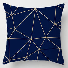 Load image into Gallery viewer, Modern Simple Blue Geometric Pillow Cover Home Sofa Decorative Blue Sea Texture Cotton Linen Cushion Home Decorative Pillow Case 45x45cm