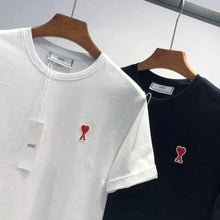 Load image into Gallery viewer, Modern Summer New Hearts A Love Embroidered Simple Design Masculine Fashion Short Sleeve T-Shirt Men's T-Shirt Men's Short Sleeve Tees Cotton T-Shirts for Men
