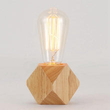 Load image into Gallery viewer, Modern table lamp E27 Wooden desk lamp Diamond bedside lamp for home/bedroom/living room decor EU-Plug Wooden Base Decorative Table Lamp Cute Study Lamps for Bedroom Décor