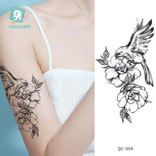 Load image into Gallery viewer, Modern Waterproof Red Flowers Tattoo Multi-Colored Stickers Back Waist Temporary Tattoo Luxury Style