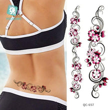Load image into Gallery viewer, Modern Waterproof Red Flowers Tattoo Multi-Colored Stickers Back Waist Temporary Tattoo Luxury Style