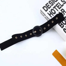 Load image into Gallery viewer, Modern Wide Fabric Strap Silver Metal Buckle Belts For Women Trendy Fashion Stretchable Classic Belts