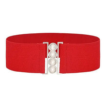 Load image into Gallery viewer, Modern Wide Fabric Strap Silver Metal Buckle Belts For Women Trendy Fashion Stretchable Classic Belts
