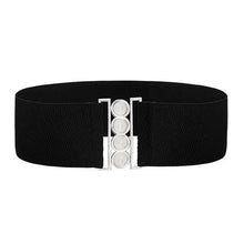 Load image into Gallery viewer, Modern Wide Fabric Strap Silver Metal Buckle Belts For Women Trendy Fashion Stretchable Classic Belts