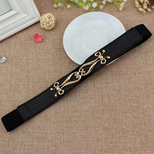 Load image into Gallery viewer, Modern Wide Fabric Strap Silver Metal Buckle Belts For Women Trendy Fashion Stretchable Classic Belts
