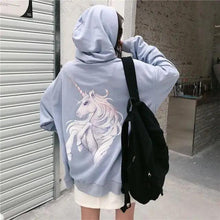 Load image into Gallery viewer, Modern With Hat Hoodies Women Kangaroo Pocket Casual Loose Solid Color Sweatshirt Female Fashion New Female Tops Sports Clothing Oversized Zip Hooded Sweatshirt Cotton Women Autumn Hoodie