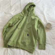 Load image into Gallery viewer, Modern With Hat Hoodies Women Kangaroo Pocket Casual Loose Solid Color Sweatshirt Female Fashion New Female Tops Sports Clothing Oversized Zip Hooded Sweatshirt Cotton Women Autumn Hoodie