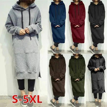 Load image into Gallery viewer, Modern Women Long Hoodies Autumn Winter Loose Hooded Sweatshirts Casual Oversized Sweatshirt Baggy Pullovers Dress Plus Size Super Soft Pullover Oversize Sweatshirt With Pocket