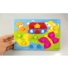 Load image into Gallery viewer, Montessori Cartoon Animal Educational Wooden Beaded Geometry Digital Clock Puzzles Matching Clock Toy For Children