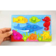 Load image into Gallery viewer, Montessori Cartoon Animal Educational Wooden Beaded Geometry Digital Clock Puzzles Matching Clock Toy For Children