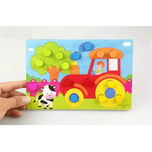 Load image into Gallery viewer, Montessori Cartoon Animal Educational Wooden Beaded Geometry Digital Clock Puzzles Matching Clock Toy For Children