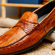 Load image into Gallery viewer, 31-103-CGM MONZA Crocodile Driver, Cognac