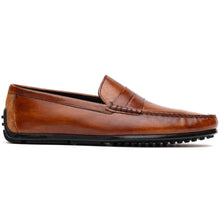 Load image into Gallery viewer, 35-115-CGN MONZA Hand Burnished Italian Calfskin Driving Loafers Cognac