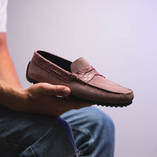Load image into Gallery viewer, 31-160-CDY MONZA Sueded Calfskin with Crocodile Driver Candy