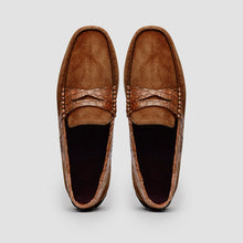 Load image into Gallery viewer, 31-160-CGN MONZA Sueded Calfskin with Crocodile Driver, Cognac