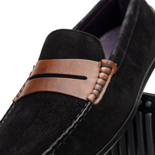 Load image into Gallery viewer, 36-300-BLK MONZA Sueded Italian Calfskin Driver Black / Chestnut