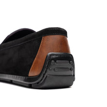 Load image into Gallery viewer, 36-300-BLK MONZA Sueded Italian Calfskin Driver Black / Chestnut