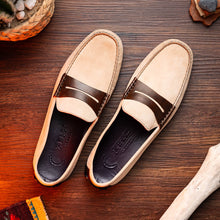 Load image into Gallery viewer, 36-300-BON MONZA Sueded Italian Calfskin Driver Bone / Chestnut