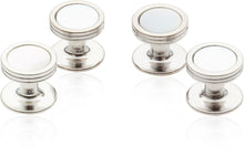 Load image into Gallery viewer, Mother of Pearl Studs in Silver Tone