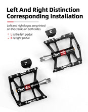 Load image into Gallery viewer, Mountain Bike Bicycle Pedals Cycling Ultralight Aluminum Alloy 4 Bearings Pedals Bike Pedals Flat Advanced 4 Bearings Mountain Bike Pedals Platform Bicycle Flat Alloy Pedals
