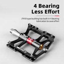 Load image into Gallery viewer, Mountain Bike Bicycle Pedals Cycling Ultralight Aluminum Alloy 4 Bearings Pedals Bike Pedals Flat Advanced 4 Bearings Mountain Bike Pedals Platform Bicycle Flat Alloy Pedals
