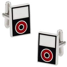 Load image into Gallery viewer, MP3 Player Cufflinks Black Red