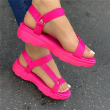 Load image into Gallery viewer, Multi Colors Casual Shoes Woman Flat Comfortable Sandals Female Light Sandals Flat Comfort Slip-On Elastic Ankle Strap Slingback Light Weight Casual Walking Sandals