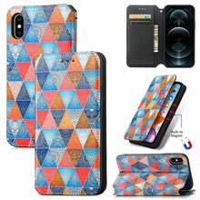 Load image into Gallery viewer, Multicolored Phone Case For iPhone 13 12 11 Pro Mini Cover Wallet Card Slot Flip Magnetic Leather PU Leather Flip Wallet Cover with Card Slots Case Cover